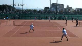 ★ソフトテニス　全日本選手権・天皇賜杯2015　男子　二回戦　安藤・安藤（早稲田大学）ー森元・石川（中国電力・府中市連盟）