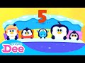 Five in the Bed🐧 | Dragon Dee Nursery Rhymes & Kids Songs