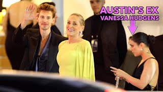 Austin Butler Gets PHOTOBOMBED By Ex-GF Vanessa Hudgens As He Poses With Sharon Stone