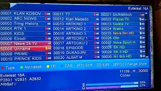 Eutelsat 16A #16e Channels List, Also Green Channel Working On iks Forever Server