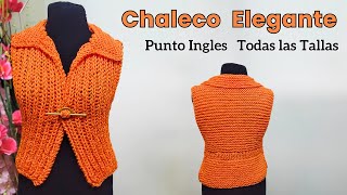 Chaleco para Mujer a Dos Agujas con Punto Ingles Súper Fácil – Sin Aumentos ni Disminuciones