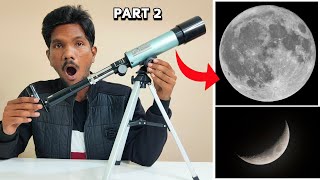 Watching Moon From Telescope - Part 2 - 90X Zoom Land and Sky Refractor Telescope - Chatpat toy tv