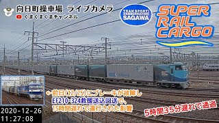 【約6時間遅れ】51レ M250系　スーパーレールカーゴ＠向日町ライブカメラ（2020/12/26）