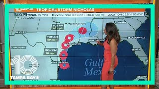 Tropical Storm Nicholas continues to strengthen as it heads toward Texas coast