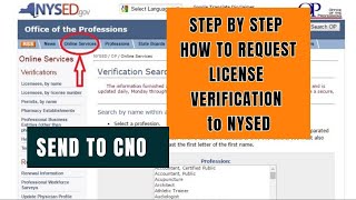 HOW TO REQUEST PASS LETTER or LICENSE VERIFICATION NYSED and SEND TO COLLEGE OF NURSES OF ONTARIO