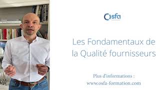 formation qualité - les fondamentaux de la qualité fournisseur - osfa