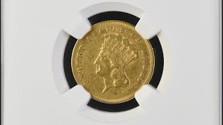 1874 $3 Princess Head Three Dollar Gold Coin NGC VF 35 #gold #ngc #rarecoins #goldcoins #coins #rare