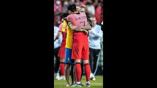 Neymar & Son HeungMin Hugging after Brazil vs South Korea Match