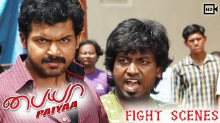 Paiyaa Tamil Moive | Fight & Car Chase Scene | Karthi, Tamannaah | N. Linguswamy