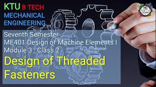 Design of Threaded Fasteners