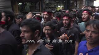 Shia Muslims take out a procession on the day of Ashura in Delhi