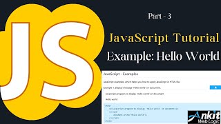 JavaScript Tutorial - 3 | Example Hello World
