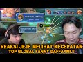 REAKSI JEJE ADRIEL LIHAT KECEPATAN TOP GLOBAL FANNY DAFFAXML!! - Mobile Legends