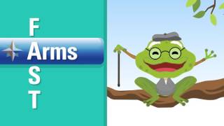 Hoppy the Frog teaches kids signs of a stroke