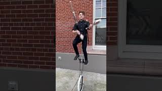 Dastardly acts with style. #circus #juggling #unicycle #stunt