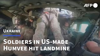 Ukrainian soldiers hit mine while inside US-made Humvee near Donetsk | AFP