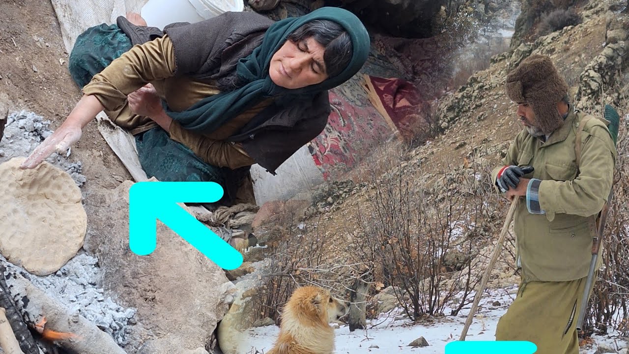 Nomadic Life In A Cave Heavy Snowfall Youtube