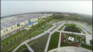 Birdview of artificial grass factory biggest factory by CCGrass