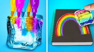 IDE KARYA SENI YANG KEREN DAN DIY SEKOLAH || Tantangan Seni \u0026 Ide Menggambar oleh 123 GO!