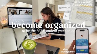 how to become organized to be the BEST student🔖 time management, daily routine & motivation tips