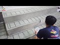 พื้นคอนกรีต พ่นลายหิน stencil concrete