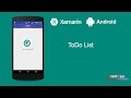 Xamarin Android Tutorial - ToDo List App