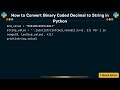 How to Convert Binary Coded Decimal to String in Python