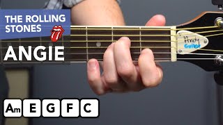Play 'Angie' by The Rolling Stones with simple chords - acoustic guitar tutorial