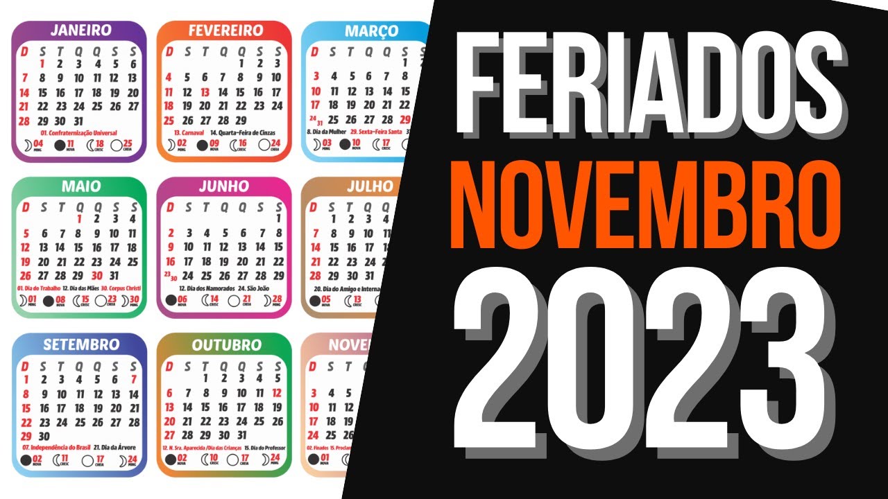 FERIADOS NACIONAIS NOVEMBRO 2023 | CALENDÁRIO NOVEMBRO 2023 COM ...