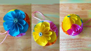 How To Make Paper Flower Ball | Origami Paper Flower | DIY  | Paper Crafts | Christmas Decoration