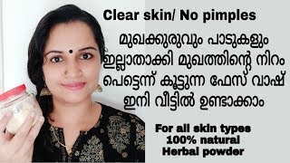 മുഖത്തിന്റെ എല്ലാ പ്രശ്നങ്ങൾക്കുമുള്ള facewash വീട്ടിൽ ഉണ്ടാക്കാം | Homemade skin whitening facewash