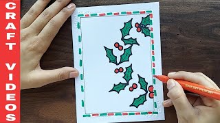 Christmas card drawing easy