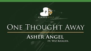 Asher Angel - One Thought Away (No Rap) - LOWER Key (Piano Karaoke / Sing Along)