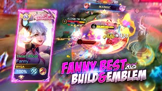 NEW FANNY BEST BUILD \u0026 EMBLEM 2025?!⚡️[RANK GAMEPLAY] | MLBB