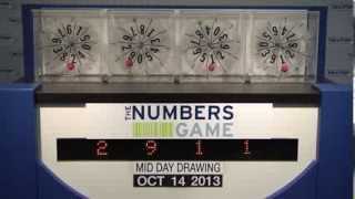 Midday Numbers Game Drawing: Monday, October 14, 2013