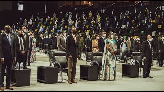 President Kagame and First Lady Jeannette Kagame arrive at Kigali Arena for #Kwibuka27 ceremony