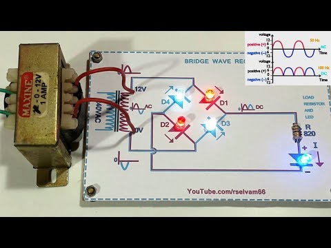 how to work bridge wave rectifier using led, bridge wave rectifier working in Tamil & English how to work bridge wave rectifier using led, bridge wave rectifier working in Tamil & English
