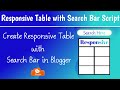 Create Responsive Table with Search Bar in Blogger Script [HTML+CSS+JavaScript]