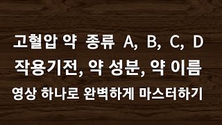 고혈압 약 종류, 작용기전, 약 이름, 약 성분 이 영상 하나로 완벽하게 마스터하기~^^#51