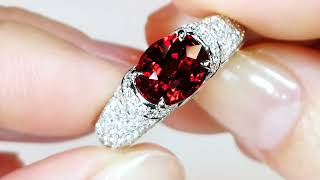 Burmese Vivid Red Spinel Ring at 3.08ct by Kat Florence KF07533