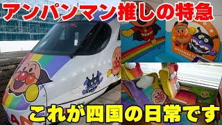 【JR四国の象徴】外も中もひたすらアンパンマン！アンパンマン列車の特急しおかぜを「アンパンマンシート」で全区間乗車！