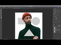 【photoshop講座】 図形から人物が飛び出すデザインの作り方