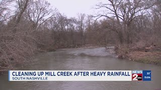 Clean up underway at Mill Creek after heavy rain