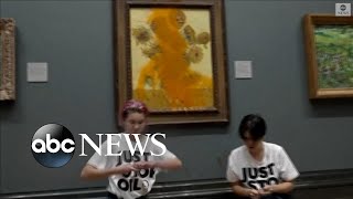 Climate activists throw soup on Van Gogh's 'Sunflowers'