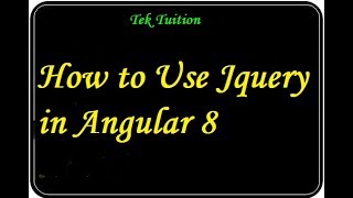 How to Use Jquery in Angular 8