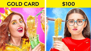 BROKE VS ULTRA RICH CHALLENGE ||$100 vs GOLD Card! I Was Adopted by Billionaires by 123 GO!