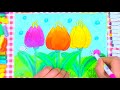 children s paintings beautiful tulips