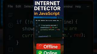 🚫📶 Detect Internet Connection Status in JavaScript | Online Offline Event 🔥 #coding #programming