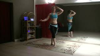 Belly dance practice flow class with Queenie: 4 combinations and a walking shimmy