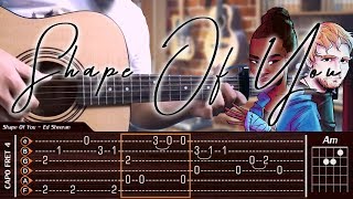 Ed Sheeran - Shape Of You - Cover (Fingerstyle Cover) + TAB Tutorial & Chord (Lesson)